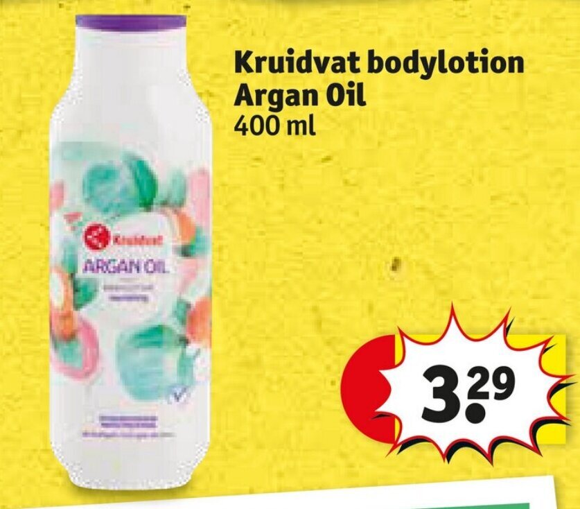 Kruidvat bodylotion Argan Oil 400 ml aanbieding bij Kruidvat