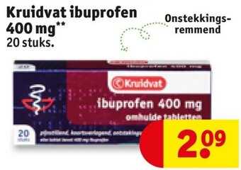 Kruidvat Kruidvat ibuprofen 400 mg** aanbieding