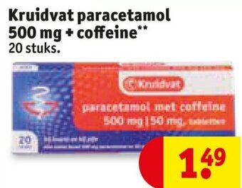 Kruidvat Kruidvat paracetamol 500 mg + coffeine** aanbieding