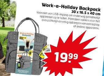 Trekpleister Work-a-Holiday Backpack aanbieding