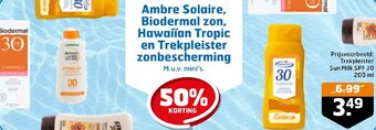 Trekpleister Ambre Solaire, Biodermal zon, Hawaiian Tropic en Trekpleister zonbescherming aanbieding