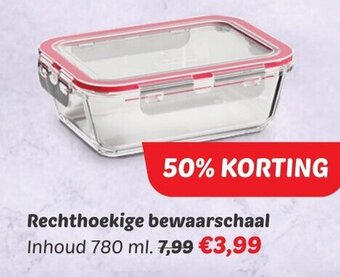 Dekamarkt Rechthoekige bewaarschaal Inhoud 780 ml. aanbieding