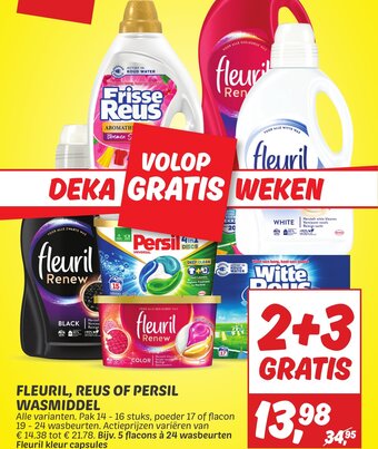 Dekamarkt FLEURIL, REUS OF PERSIL WASMIDDEL aanbieding