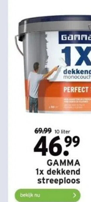 GAMMA 1x dekkend streeploos 10 liter aanbieding