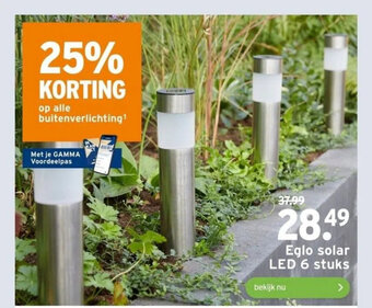 GAMMA Eglo solar LED 6 stuks aanbieding