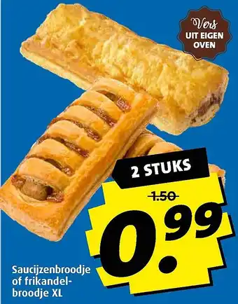 Boni Saucijzenbroodje of frikande l- broodje XL aanbieding