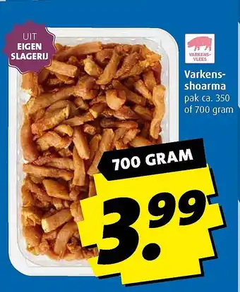 Boni Varkens- shoarma aanbieding