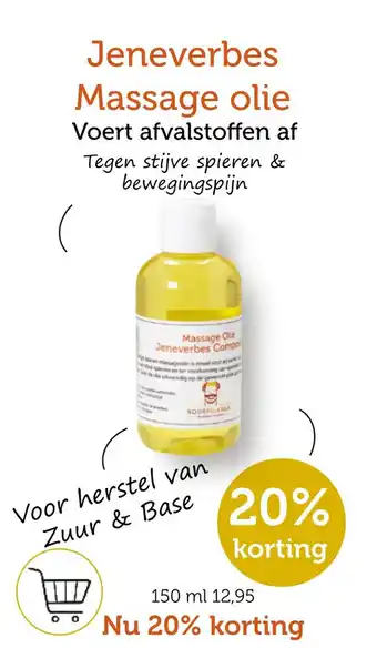 De Rode Pilaren Jeneverbes Massage olie aanbieding