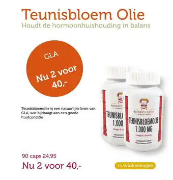 De Rode Pilaren Teunisbloem Olie aanbieding