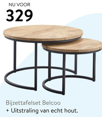 IN.HOUSE Bijzettafelset Belcoo + Uitstraling van echt hout. aanbieding