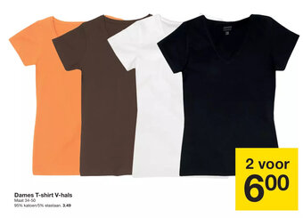 Zeeman Dames T-shirt V-hals Maat 34-50 aanbieding