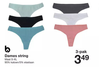 Zeeman Dames string Maat S-XL 95% katoen/5% elastaan 3-pak aanbieding