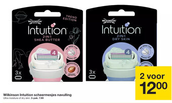 Zeeman Wilkinson Intuition scheermesjes navulling Ultra moisture of dry skin. 3-pak. aanbieding