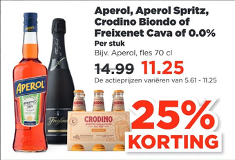 PLUS Aperol, aperol spritz, crodino biondo of freixenet cava of 0.0% aanbieding