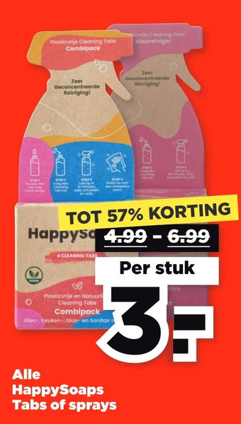 PLUS Alle happysoaps tabs of sprays aanbieding