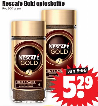 Dirk Nescafé Gold oploskoffie 200g aanbieding