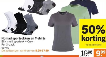 Albert Heijn Nomad sportsokken en T-shirts aanbieding