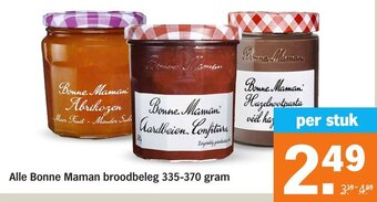 Albert Heijn Alle Bonne Maman broodbeleg 335-370 gram aanbieding