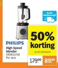 Albert Heijn Philips high speed blender hr3653/00 per stuk aanbieding