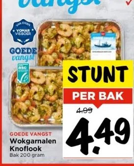 Vomar Voordeelmarkt Wokgarnalen knoflook aanbieding