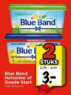 Vomar Voordeelmarkt Blue band halvarine of goede start aanbieding