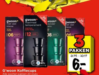 Vomar Voordeelmarkt G'woon koffiecups aanbieding