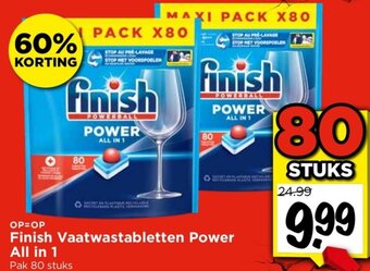 Vomar Voordeelmarkt Finish Vaatwastabletten Power All in 1 aanbieding