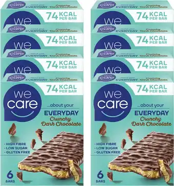 Bol.com Wecare tussendoortje krokante reep pure chocolade -8x6 stuks aanbieding