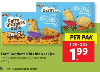 Lidl Farm brothers kids bio koekjes aanbieding