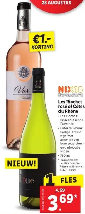 Lidl Rosé of côtes aanbieding