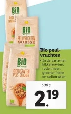 Lidl Bio peulvruchten aanbieding