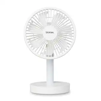 Blokker Blokker bl-30020 ventilator oplaadbaar 15cm - wit - ultra stil aanbieding