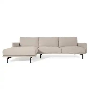 fonQ Kave home - 3-zitsbank galene beige linkse chaise longue 254 cm aanbieding