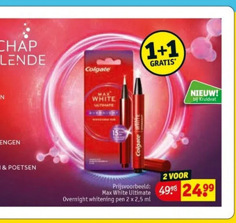 Kruidvat Overnight whitening pen 2 x 2,5 ml aanbieding