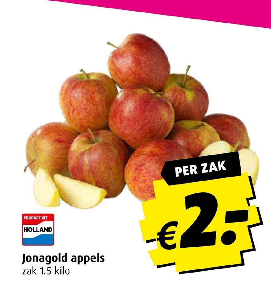 Jonagold appels zak 1.5 kilo aanbieding bij Boni