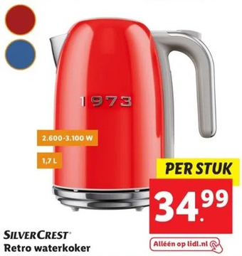 Lidl Silvercrest retro waterkoker aanbieding