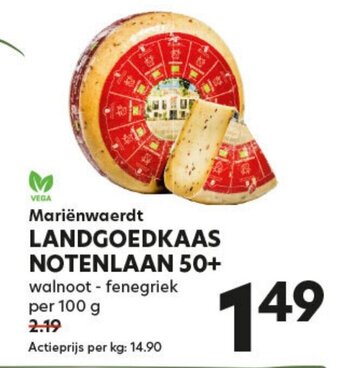 Natuurwinkel LANDGOEDKAAS NOTENLAAN 50+ walnoot - fenegriek per 100 g aanbieding