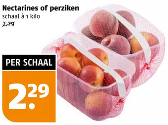 Poiesz Nectarines of perziken schaal à 1 kilo aanbieding