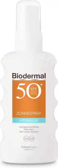 Bol.com Biodermal zonnebrand - hydraplus - zonnespray - spf 50 - 175ml aanbieding
