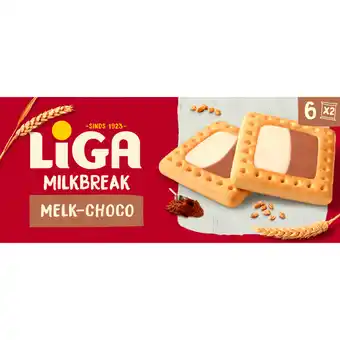 Dekamarkt Liga milkbreak melk choco 6 x 2 stuks aanbieding