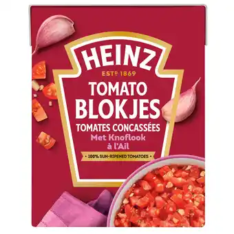 Dekamarkt Heinz tomatenblokjes knoflook aanbieding