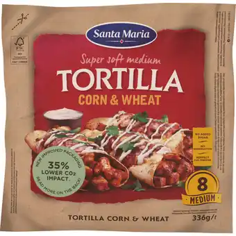 Dekamarkt Santa maria tortilla corn-wheat 8 stuks aanbieding