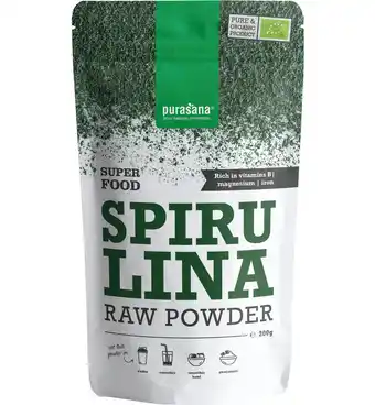 Drogisterij.net Purasana spirulina poeder/poudre spiruline vegan bio (200g) aanbieding