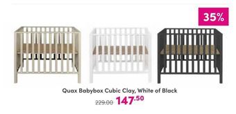 Baby & Tiener Quax babybox cubic clay, white of black aanbieding