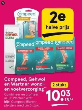 Etos Compeed, gehwol en wartner wonden voetverzorging** aanbieding