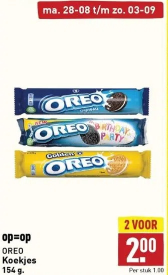 ALDI Oreo koekjes 154 g. aanbieding