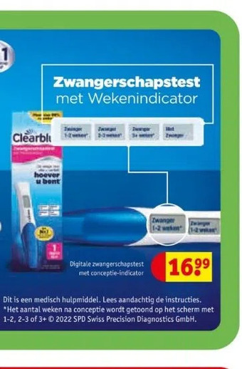 Kruidvat Digitale zwangerschapstest met conceptie-indicator aanbieding