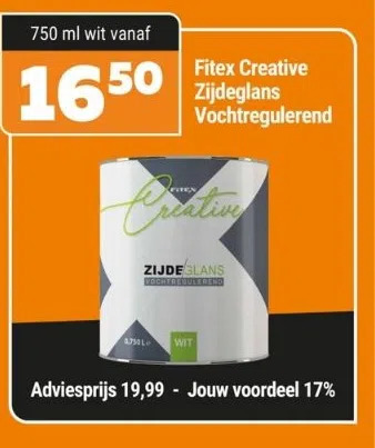 De voordeelmarkt Fitex creative zijdeglans vochtregulerend aanbieding