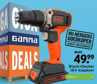 GAMMA Black+decker 18v klopboor aanbieding