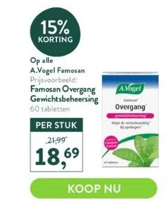 Holland & Barrett Op alle a.vogel famosan prijsvoorbeeld: famosan overgang gewichtsbeheersing 60 tabletten aanbieding